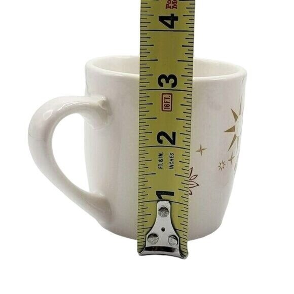 Starbucks Holiday Mugs Red Gold 11oz Snowflake Floral Poinsettia Winter Set of 2 - Picture 8 of 12